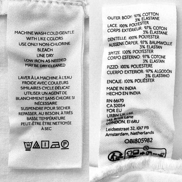 Free People Constance Mini Dress Embroidery Button-Up Long Sleeve Cotton White M - Picture 14 of 14